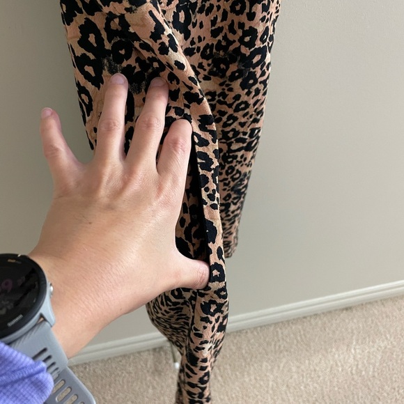 Aritzia Wilfred Isabelle Mini Dress Almond/Black Animal Print Size 2 - Picture 8 of 9